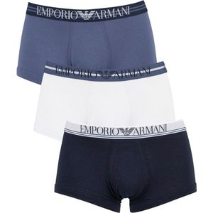 Emporio Armani - Heren - 3-pack Trunk - Donkerblauw, Wit - XL