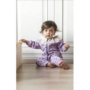 Cumino Lila jumpsuit met ruche kant 6-9m / 68 Lila