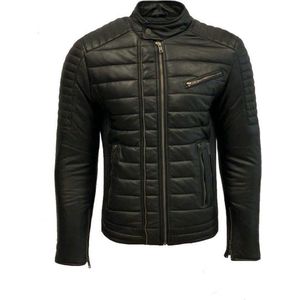 Zwarte heren leren jas -Morito - 6XL/62