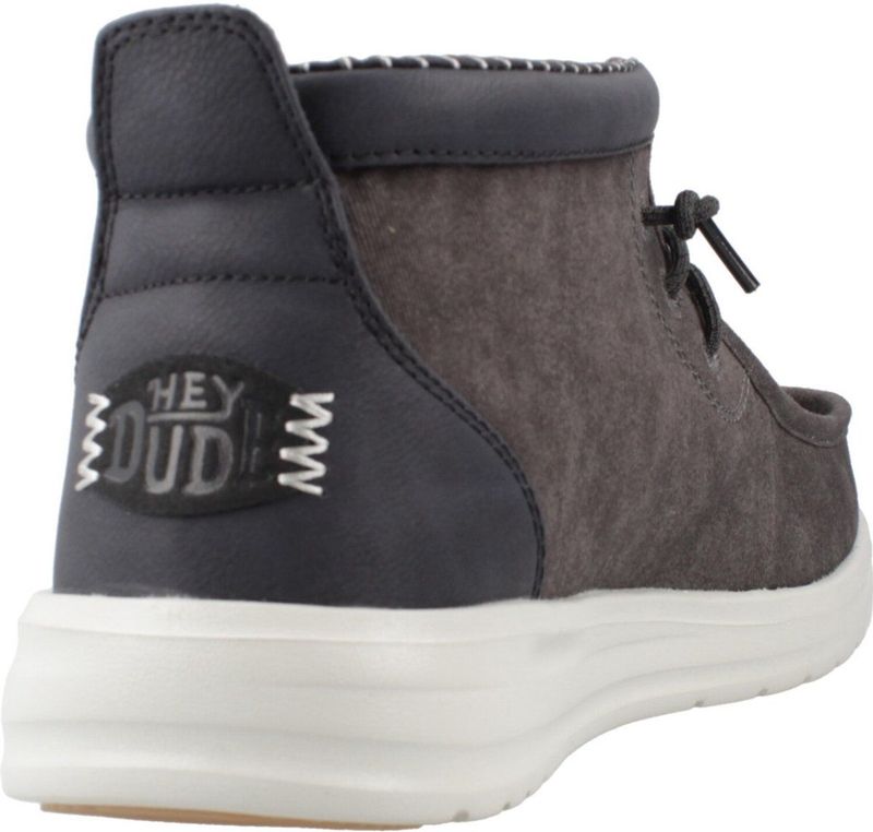 HEYDUDE - Wally Mid GripR - Enkellaarsjes - Zwart