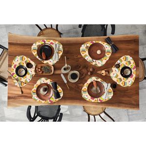 Placemat organisch - Placemats organic - Onderleggers - Patronen - Eten - Cupcake - 6 stuks