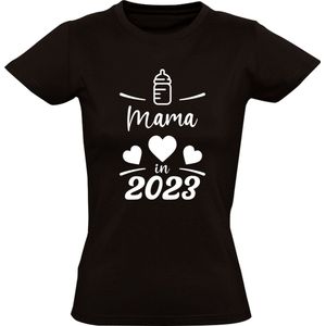 Ik word Mama in 2023 Dames T-shirt | Zwanger | In verwachting | Aankondiging Zwangerschap | Bekendmaken | Bekendmaking | Kind | Baby | Geboorte | Meisje | Jongen | Shirt