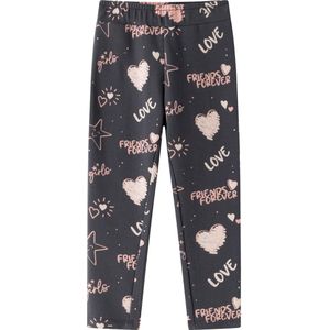 Newness - jegging - broekje - meisjes - donkergrijs - hartjes - maat 92
