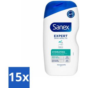 15 x Sanex - Douchegel - Expert Skin Health Hydrating - Hydrateert de Huid - 400 ml - Douchegel - Huidverzorging - Hydratatie - Glycerine - Inulin
