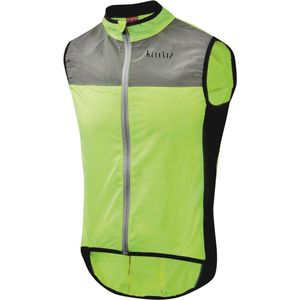 Wowow mouwloos fiets Reflectievest 1.1 Fietsjas - Maat S - Unisex - geel/zilver/zwart