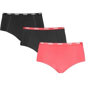 PUMA dames 3P mini boxershorts zwart & roze