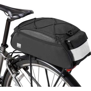 HN®  Fietstas | bagagedrager, tas, rugzak, zijvak | fietstas met waterdicht waarschuwingslicht.