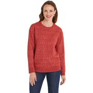 Korte gemêleerde trui met ronde hals en wol