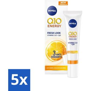 Nivea - Q10 Energy - Anti-Rimpel Oogcontourcrème - Vitamine C & E - 15 ml - Bulkverpakking - 5 stuks