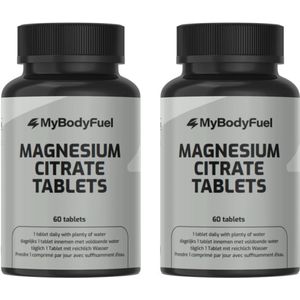 MyBodyFuel - Magnesium Citraat 200 mg - 2 Pack (120 Tabletten) - Hoog opneembaar Magnesium Supplement