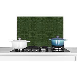 Spatscherm keuken - Leer - Groen - Dierenprint - Dieren - Keuken - 70x50 cm - Spatwand fornuis - Muurbeschermer