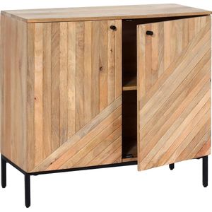 Highboard MCW-L95, ladekast dressoir, massief mangohout 86x90x43cm MVG-gecertificeerd, naturel