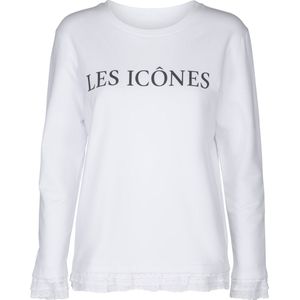 Les Icônes - Iconic Logo Sweat - Sweater - Wit - Logo - 34/36