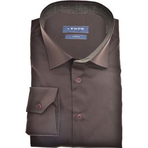 Ledub - Business Overhemd - Bruin - Modern Fit