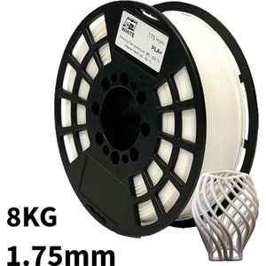 Wit PLA+ 8kg 3D Printer Filament 1.75 mm - Hoge Kwaliteit en Duurzaam - Compatibel met Creality, Bambu Lab, Esun en Andere 3D Printers - Voor 3D Printen van Prototypes, Modellen, Accessoires - voor Professioneel en Thuisgebruik