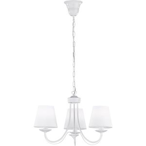 LED Hanglamp - Hangverlichting - Torna Citra - E14 Fitting - 3-lichts - Rond - Mat Wit - Aluminium