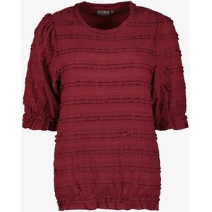 TwoDay dames top met ruches bordeauxrood - Maat S