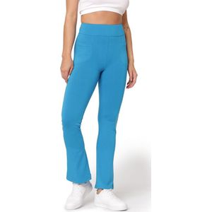 Bellivalini Dames Yogabroek - Sport - Vrijetijdsbroek - Lang - Viscose - Sportbroek - BLV-BLV50-282-YPF - Blauw - XL