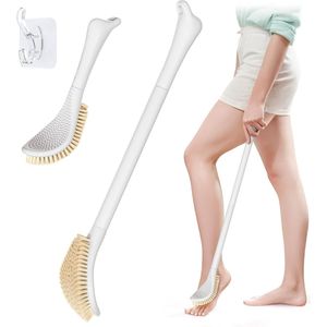 Voetborstel - Badborstel - Reiniger Nieuwe verstelbare voetborstel met lange steel, 3-in-1 voetreiniger, kan nat of droog worden gebruikt, 10,2-27,5 inch voetreinigingsborstel, geschikt voor ouderen, zwangere vrouwen, gehandicapten of gewonden