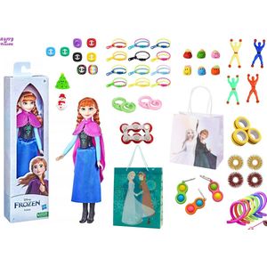 Happy Trendz® Speelfiguur Pop van 30 cm - Anna Frozen met Mystery Geschenktas van 11 Fidgets - Mystery bagg 11 fidgets + doll anna frozen + sint _ feetsdagen _ super gift cadeau _ deluxe pakket