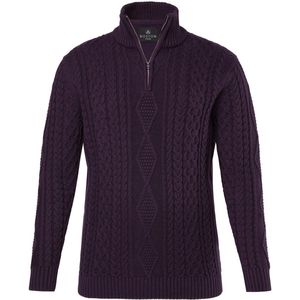 Boston Park Boston Park - Heren - Boston Park troyer gebreid kabelsteek tot 86 - Donker violet - Maat 52+