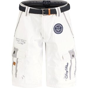 Geographical Norway Heren Bermuda Met Riem Paillette Wit - 3XL