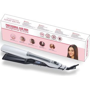 Glowé® - Stoom Stijltang 3.0 - Wit - Professionele stoomstijltangs - Krultang - Dynamisch verstelbaar