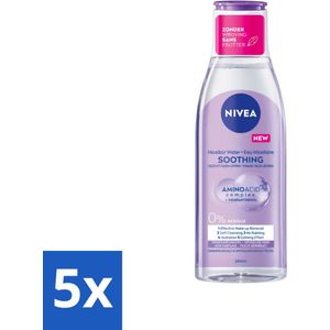 NIVEA - Micellair Water - Gevoelige Huid - Anti-Restant - Verwijdert Waterbestendige Make-up - 200 ml - Bulkverpakking - 5 stuks