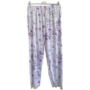 FINE WOMAN® Pyjama Broek met kanten bies 721 XXL 42-44 wit/paars