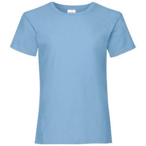 Fruit Of The Loom Meisjes Kinder Valuegewicht T-shirt  Korte Mouwen (2 stuks) (Hemel Blauw)