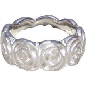 Schitterende Zilveren Ring Roos 17.25 mm. (maat 54) model 19 Carmen | Aanzoeksring | Damesring