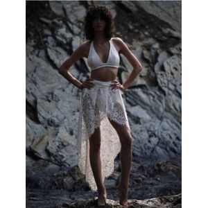 Lace wrap skirt White L