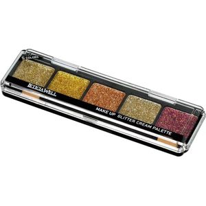 Leticia Well - Glitter Cream Make-up Palette Ogen en Lippen - 5 tinten goud/koper/paars - nummer 02