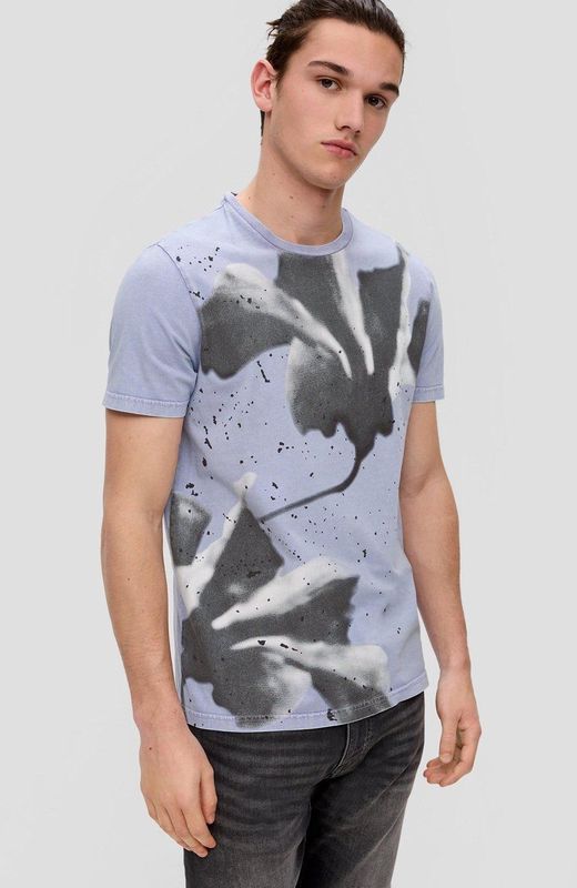 QS Shirt  grijs / sering / wit