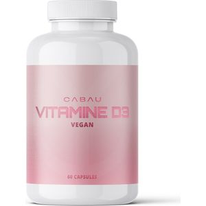 Cabau Lifestyle - Vegan Vitamine D3 - Vitamines & Mineralen - 60 capsules - Ondersteunt je immuunsysteem en spierstelsel - Gezonde botten & tanden