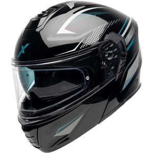 Motor Modulaire Modulaire helm ATLAS ECLIPSE Zwart/Grijs/Blauw S van MOTOBLOUZ