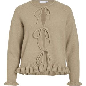 Vila Vest Vicamma Tie O-neck Knit Cardiga 14115857 Feather Gray Dames Maat - S