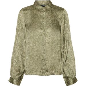 Vero Moda Blouse Vmsnakey Ls Midi Shirt Exp 10289937 Laurel Oak/snake Dames Maat - XL