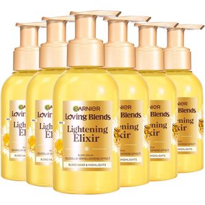 Garnier Loving Blends - Lightening Elixir - Geleidelijk Verhelderend Blond Serum - Sun-Kissed Chamomile & Bloemenhoning - Blond Haar & Highlights - Kamille - 6x 120 ml