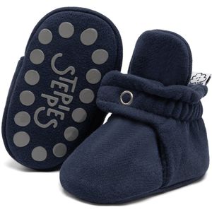 Steppies - Baby Slofjes voor Jongens en Meisjes - Marineblauw - 0-3 Maanden (9cm) - Schoenmaat 15-16