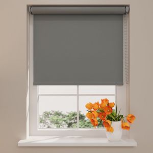Radeco® Rolgordijn Verduisterend - Easy Match - Steel Grey - 200 x 190 cm - Rolgordijn zonder boren - Maten van 40 t/m 240 cm breed