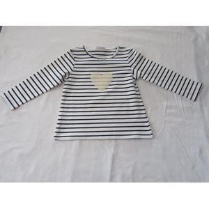 noukie's , meisje, t-shirt streepje marine , 18 maand 86