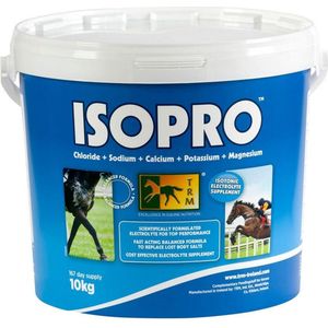 Isopro, 1,5 KG is een aanvullend (dieet)voer voor paarden ter compensatie van elektrolytenverlies bij hevig zweten
