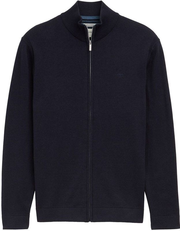 Tom Tailor - BASIC KNIT JACKET - Cardigan - Blauw - Regular Fit