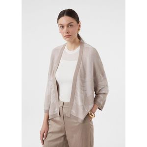 comma - Strickjacke - Gebreid Vest - Met Bloemmotief