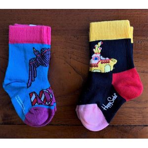 2 pack Happy socks, baby 0 -12 mnd / Beatles Yellow submarine