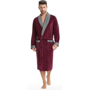 Elegante knuffelzachte badjas voor heren met reverskraag en ceintuur