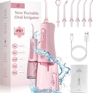 Equivera Waterflosser - Monddouche - Elektrisch Flosapperaat - Water Flosser - Waterflosser Draadloos - Water Flosser Draadloos - Draadloos en Oplaadbaar - Must have voor uw hygiëne!