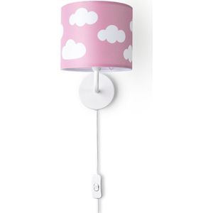 Paco Home Tafellamp Kinderkamer Stoffen Lampenkap Rond Wandlamp