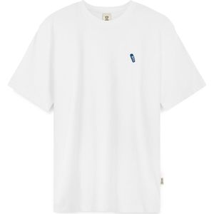 A-dam White Mobile - T-shirt - Heren - Volwassenen - Vegan - Korte Mouwen - T-shirts - Katoen - Wit - XXL